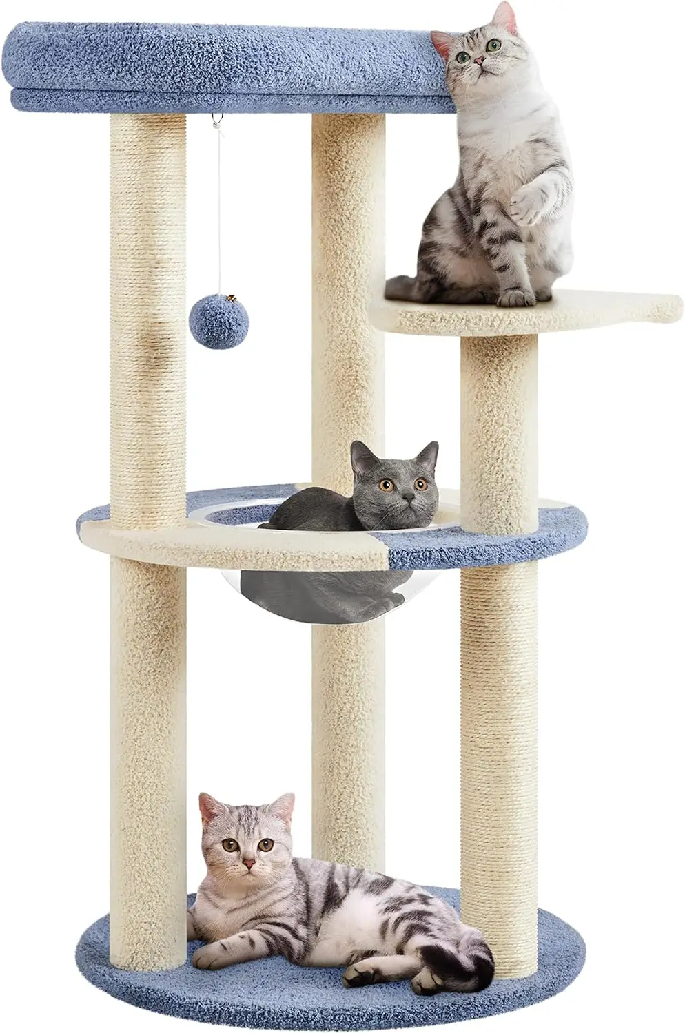 35.5in Cat Tower with Scratching Posts & Padded Perch, Cute Kitten Tree for Indoor Cats, Blue/Beige
35.5in Cat Tower with Scratching Posts & Padded Perch, Cute Kitten Tree for Indoor Cats, Blue/Beige