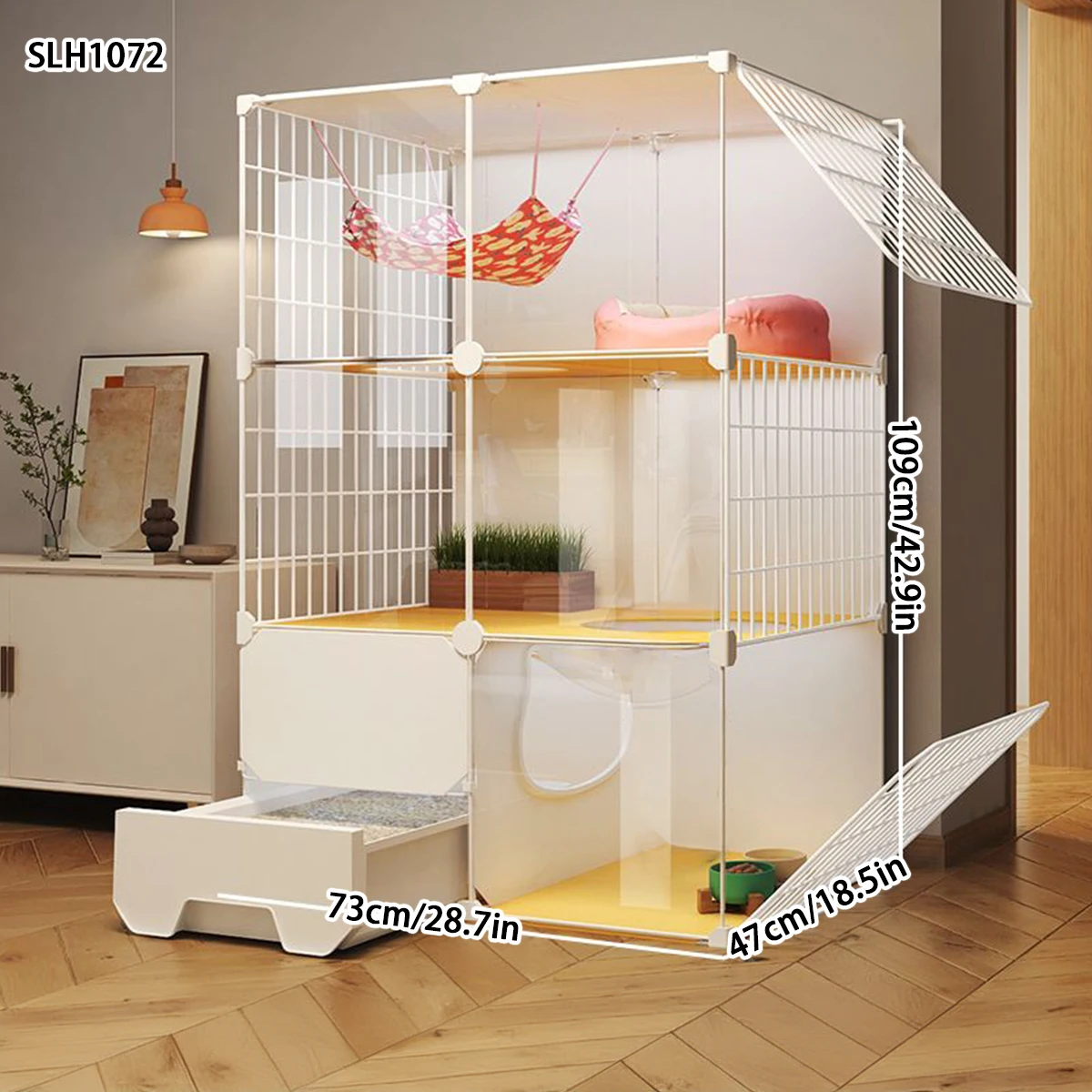 Cat Cage for Home Use, Indoor Cat Litter Box, Integrated Cat Villa, Cat Nest, Cat House, Cat Toilet, Large Free Space
Cat Cage for Home Use, Indoor Cat Litter Box, Integrated Cat Villa, Cat Nest, Cat House, Cat Toilet, Large Free Space