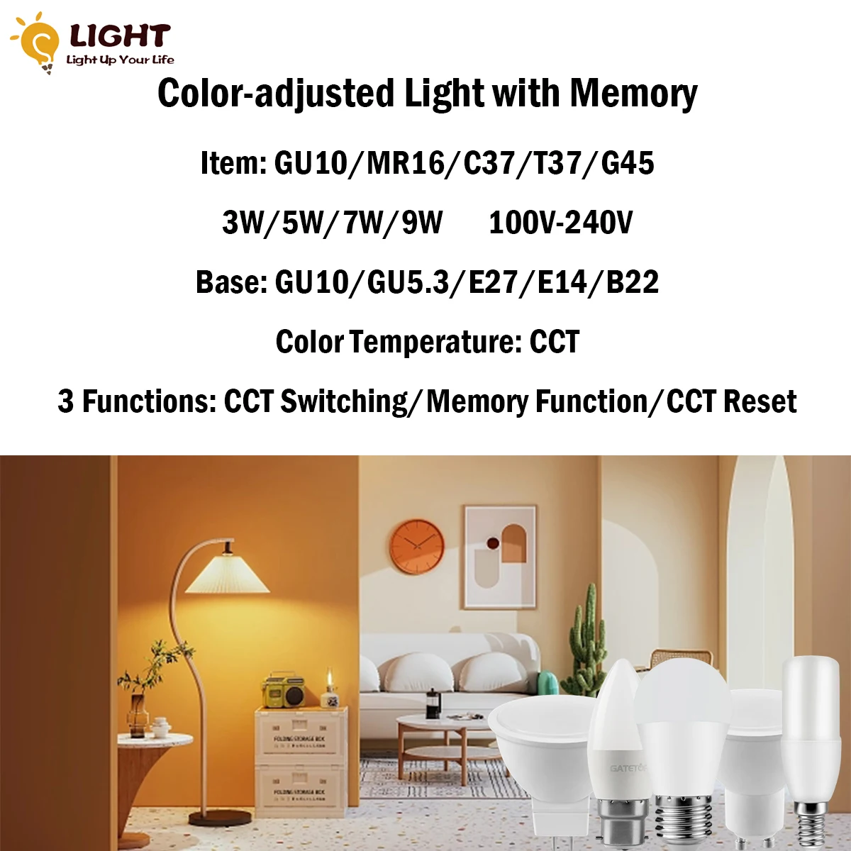 5/10/15/20PCS LED Color-adjusted Light 100V-240V 3W-9W CCT, Memory Function, Color Temp Reset Light For Interiors Lighting
5/10/15/20PCS LED Color-adjusted Light 100V-240V 3W-9W CCT, Memory Function, Color Temp Reset Light For Interiors Lighting