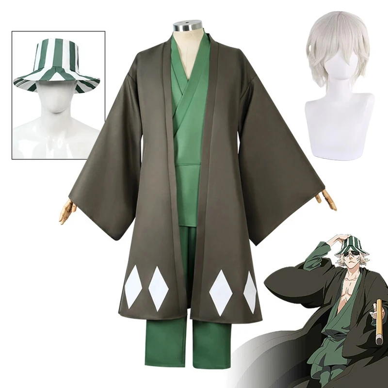 ABC123Anime Bleach Urahara Kisuke Cosplay Costume Wig Kimono Uniform Cape Top Pants Hat Suits Halloween Costumes for s,3'f.5;j.8
ABC123Anime Bleach Urahara Kisuke Cosplay Costume Wig Kimono Uniform Cape Top Pants Hat Suits Halloween Costumes for s,3'f.5;j.8