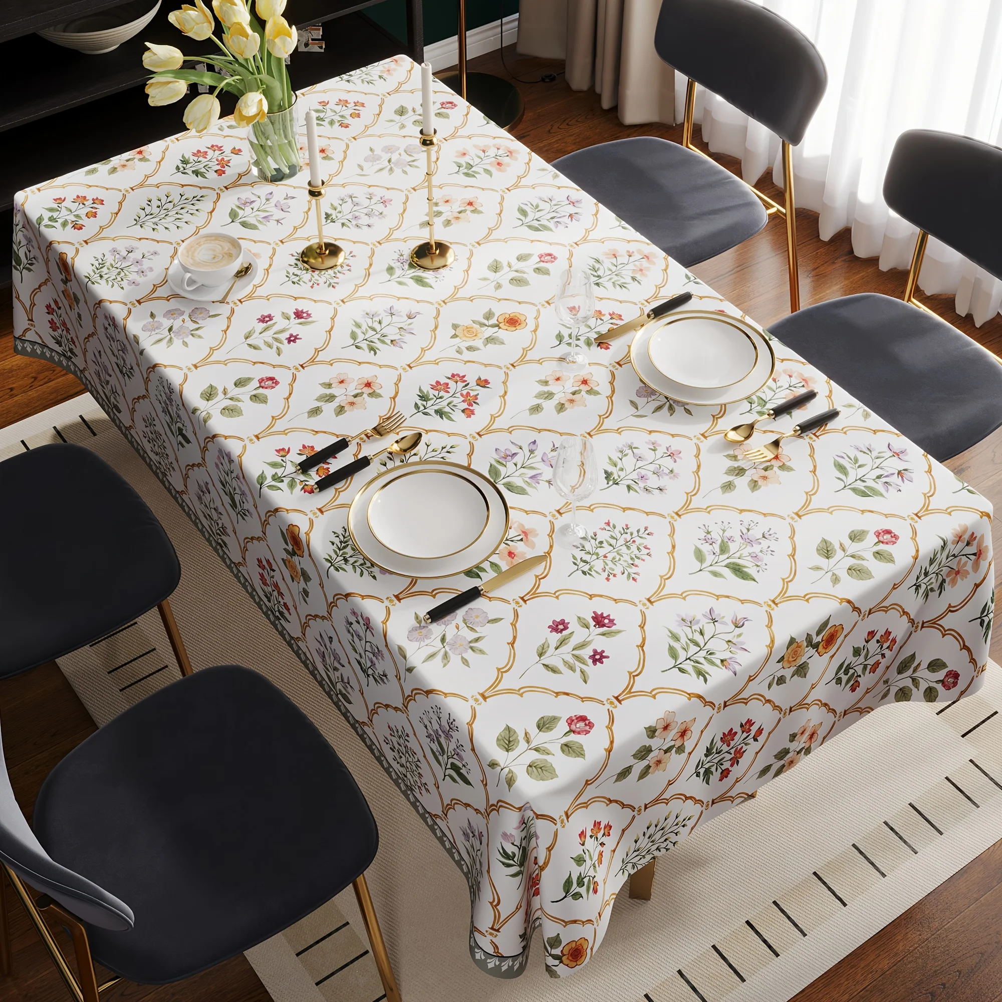 1pc Mantel de mesa con estampado de flores y plantas frescas, lavable en máquina y fácil de limpiar, para decorar la mesa
1pc Mantel de mesa con estampado de flores y plantas frescas, lavable en máquina y fácil de limpiar, para decorar la mesa