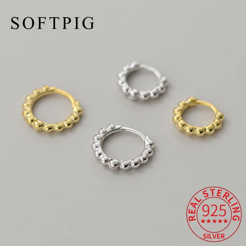 SOFTPIG Real 925 Sterling Silver Bead Round 18K Gold Hoop Earrings for Women Classic Fine Jewelry Light Luxury Accessories
SOFTPIG Real 925 Sterling Silver Bead Round 18K Gold Hoop Earrings for Women Classic Fine Jewelry Light Luxury Accessories