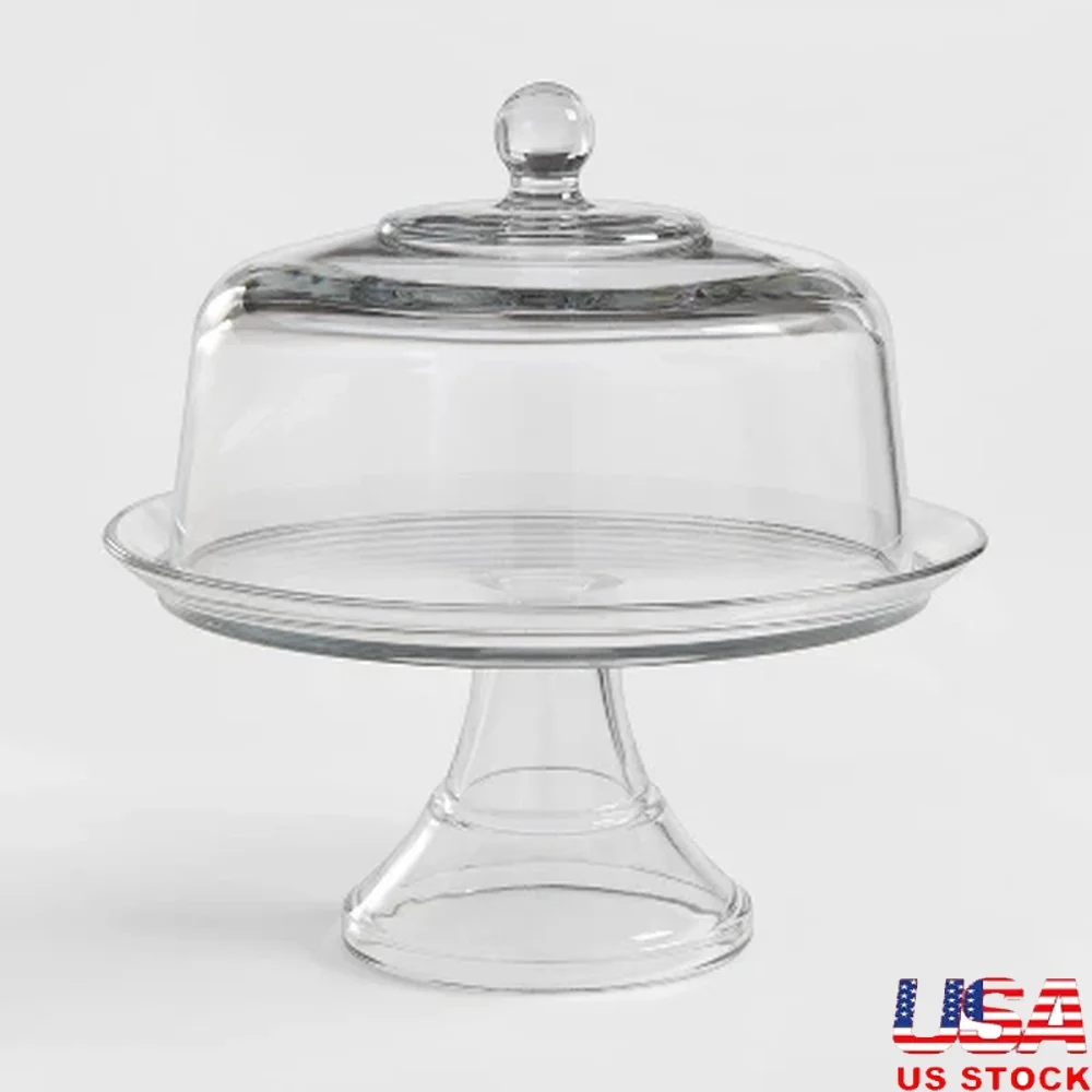 Classic 2pc Clear Glass Cake Stand with Dome Round Display Ideal Baked Goods Centerpiece Hand Wash 13.6in Height
Classic 2pc Clear Glass Cake Stand with Dome Round Display Ideal Baked Goods Centerpiece Hand Wash 13.6in Height