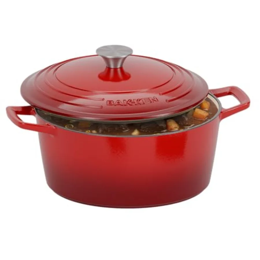 Bakken Enameled Cast Iron Dutch Oven Pot 6QT Dutch Oven for Bread Baking Braising and Roasting Kitchen and Campfire Cooking Moi
Bakken Enameled Cast Iron Dutch Oven Pot 6QT Dutch Oven for Bread Baking Braising and Roasting Kitchen and Campfire Cooking Moi