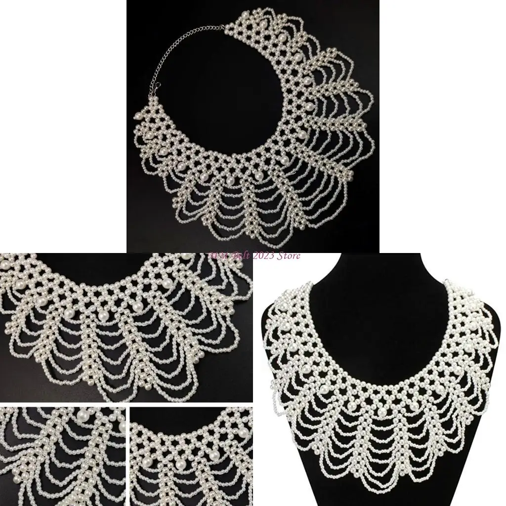 49ME Handmade Layered Pearls Choker Necklace Luxurious Body Chain Shoulder Shawl Collar for Women Body Jewelry Accessory
49ME Handmade Layered Pearls Choker Necklace Luxurious Body Chain Shoulder Shawl Collar for Women Body Jewelry Accessory