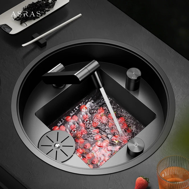 ASRAS Circular Mini Kitchen Bar Island Counter Sink 304 Stainless Steel Nano 4mm Thickness Handmade Hidden Sink Cup Rinser Sinks
ASRAS Circular Mini Kitchen Bar Island Counter Sink 304 Stainless Steel Nano 4mm Thickness Handmade Hidden Sink Cup Rinser Sinks