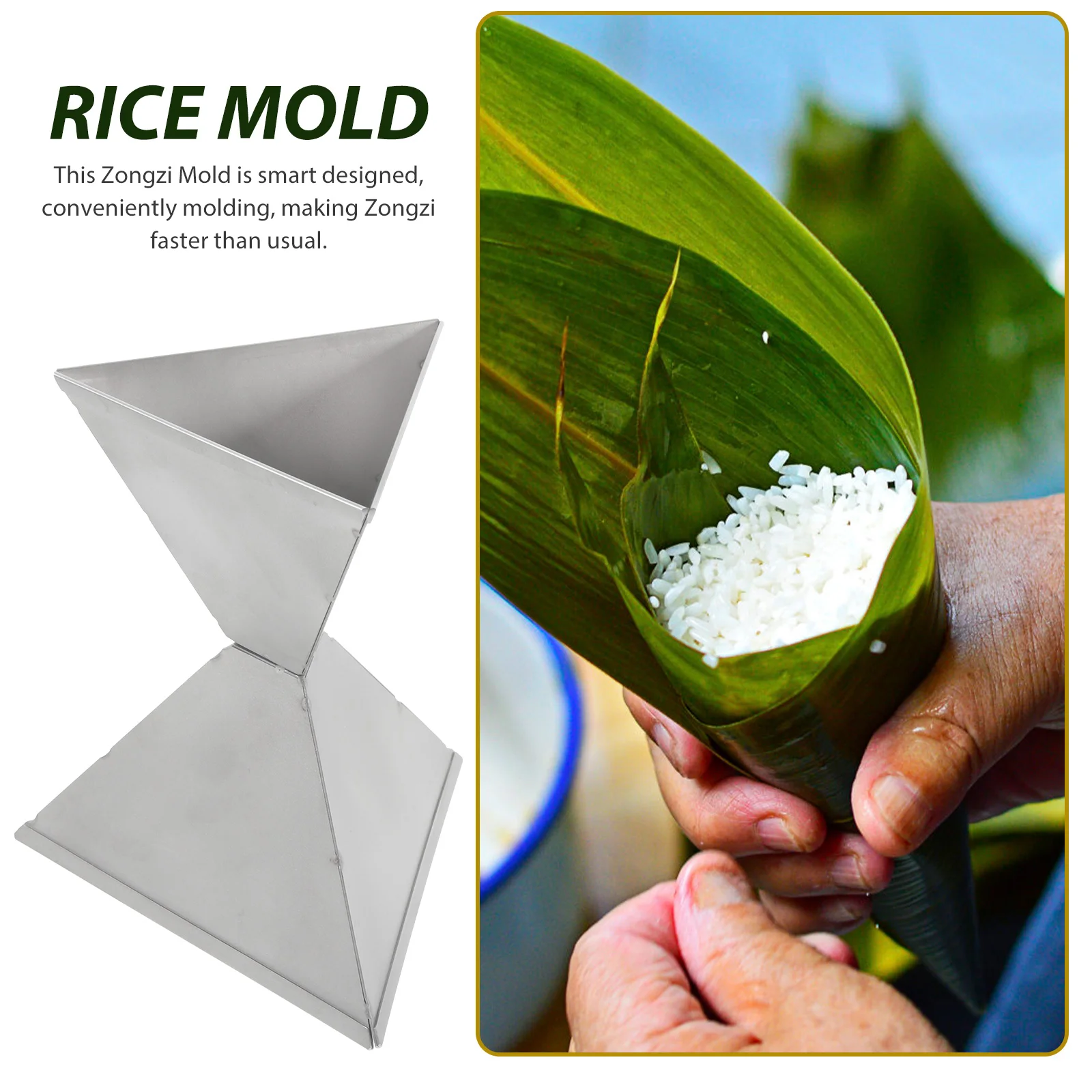 Stainless Steel Mold Rice Dumpling Maker Food Shaping Tool Kitchen Triangle Easy Clean Reusable Family DIY
Stainless Steel Mold Rice Dumpling Maker Food Shaping Tool Kitchen Triangle Easy Clean Reusable Family DIY