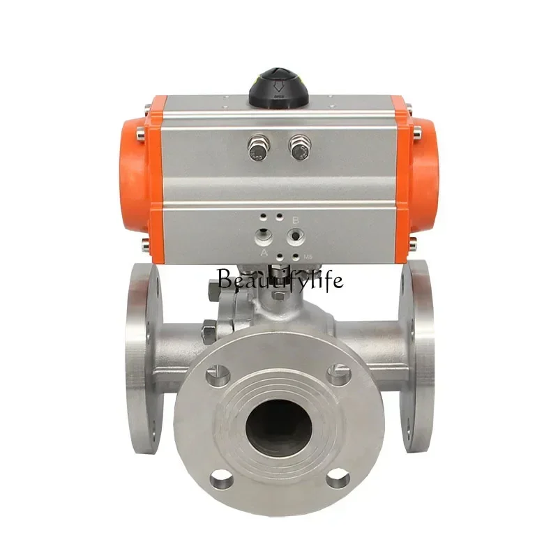 B Pneumatic three-way flange ball valve Q644F stainless steel pneumatic three-way valve
B Pneumatic three-way flange ball valve Q644F stainless steel pneumatic three-way valve
