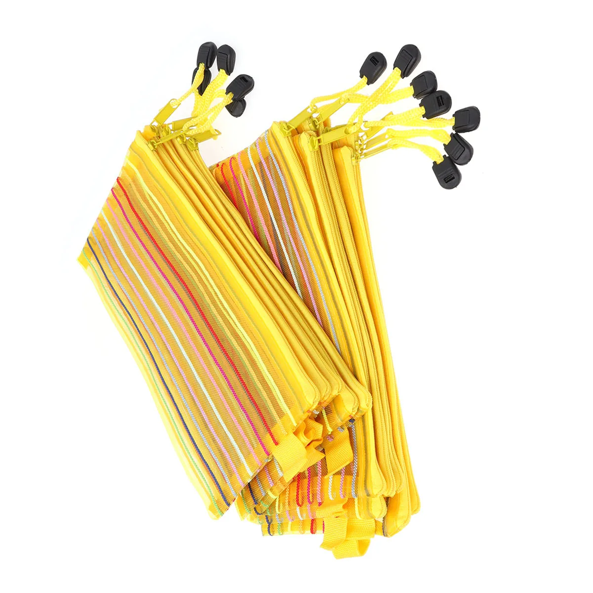 12Pcs Rainbow Stripes Nylon Pouches Mesh Pencil Cases Zipper Closure for Cosmetics School Travel Accessories Yellow
12Pcs Rainbow Stripes Nylon Pouches Mesh Pencil Cases Zipper Closure for Cosmetics School Travel Accessories Yellow