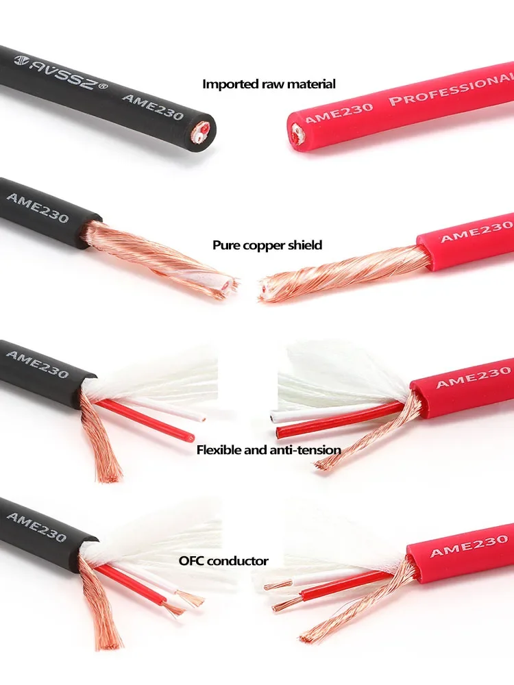 Hifi Copper Audio Signal Cable Dual Shield TPE Modified Jacket Fits XLR RCA 1/4'' 6.35mm TS TRS Jack for Microphone Guitar Mixer
Hifi Copper Audio Signal Cable Dual Shield TPE Modified Jacket Fits XLR RCA 1/4'' 6.35mm TS TRS Jack for Microphone Guitar Mixer