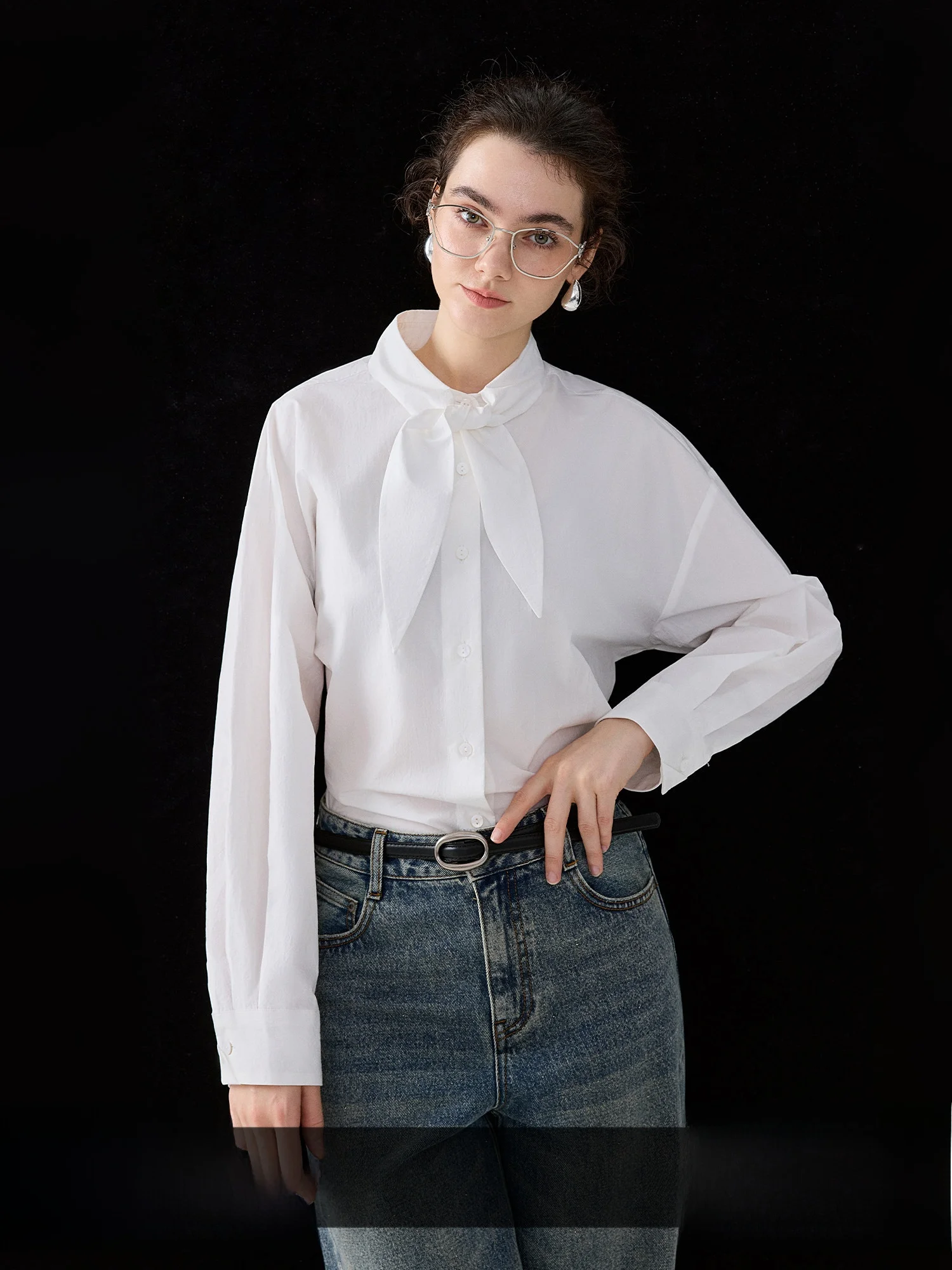 We 00% Cotton lectual Sle Bow Tie Base irt Women's Spring New Long Sve Elegance Blouse Breathable Comfortable
We 00% Cotton lectual Sle Bow Tie Base irt Women's Spring New Long Sve Elegance Blouse Breathable Comfortable