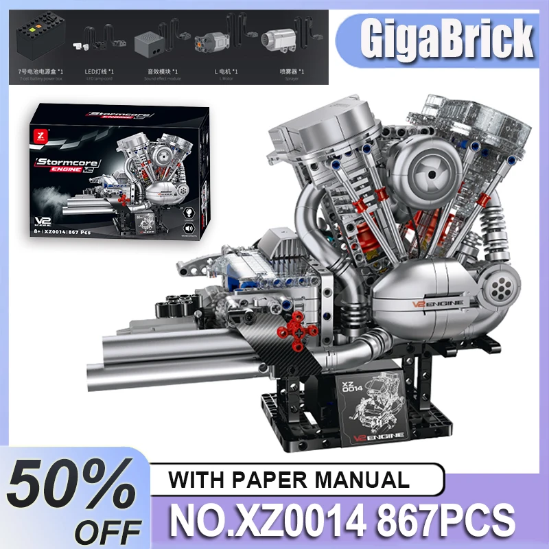 XZ0014 MOC изготовленный двухцилиндровый V-образный двигатель, строительные блоки, радиоуправляемый мотор-головоломка, сборные кирпичи, детские рождественские подарки
XZ0014 MOC изготовленный двухцилиндровый V-образный двигатель, строительные блоки, радиоуправляемый мотор-головоломка, сборные кирпичи, детские рождественские подарки