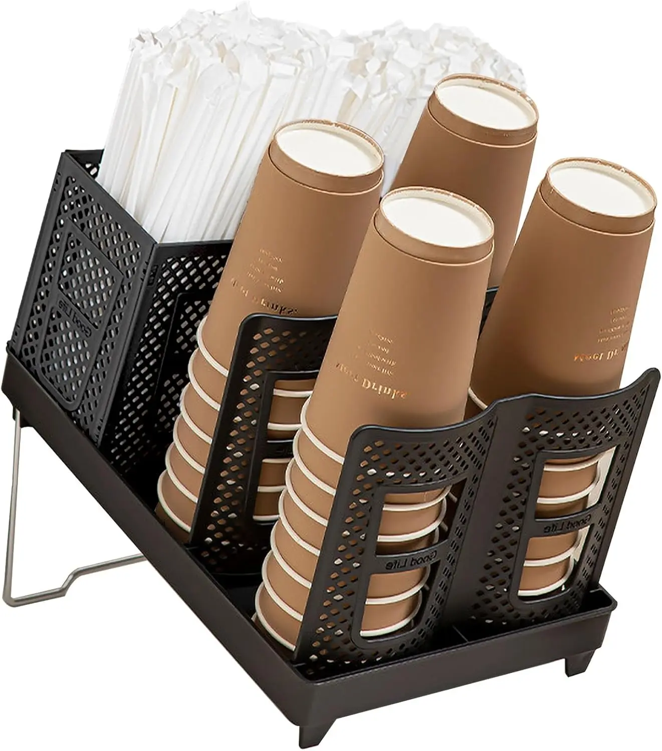 6-Slot Coffee Cup & Lid Holder with Straw Organizer for Countertop
6-Slot Coffee Cup & Lid Holder with Straw Organizer for Countertop