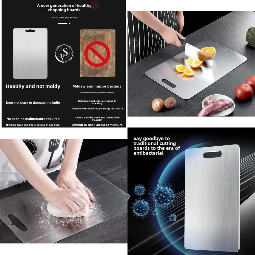 Двусторонняя титановая кухонная разделочная доска, 23,6 x 15,7, медицинский класс, разделочный коврик из нержавеющей стали с антипригарным покрытием
Двусторонняя титановая кухонная разделочная доска, 23,6 x 15,7, медицинский класс, разделочный коврик из нержавеющей стали с антипригарным покрытием