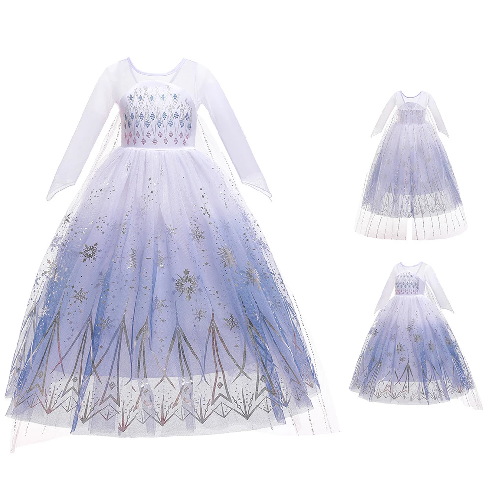 Kid Girls Cosplay Frozen Elsa Mesh Costumes Snow Queen Elsa Princess Long Dress Halloween Party Carnival Clothes Vestido 
Kid Girls Cosplay Frozen Elsa Mesh Costumes Snow Queen Elsa Princess Long Dress Halloween Party Carnival Clothes Vestido