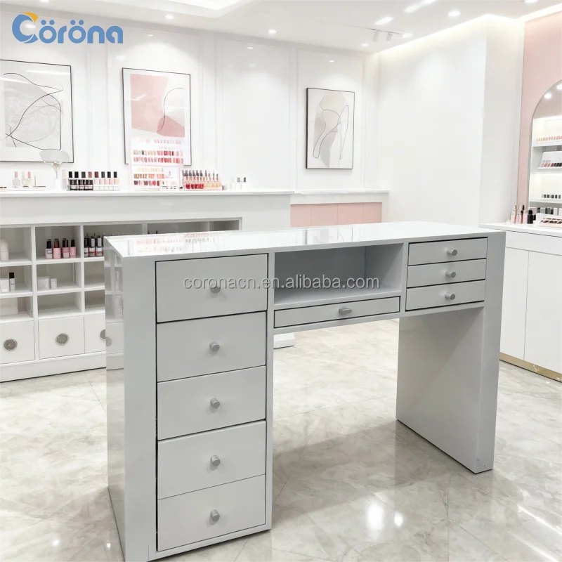 High-End Professional Salon Nail Table Modern Manicure Desk For Luxury Nail Spa With Drawers
High-End Professional Salon Nail Table Modern Manicure Desk For Luxury Nail Spa With Drawers