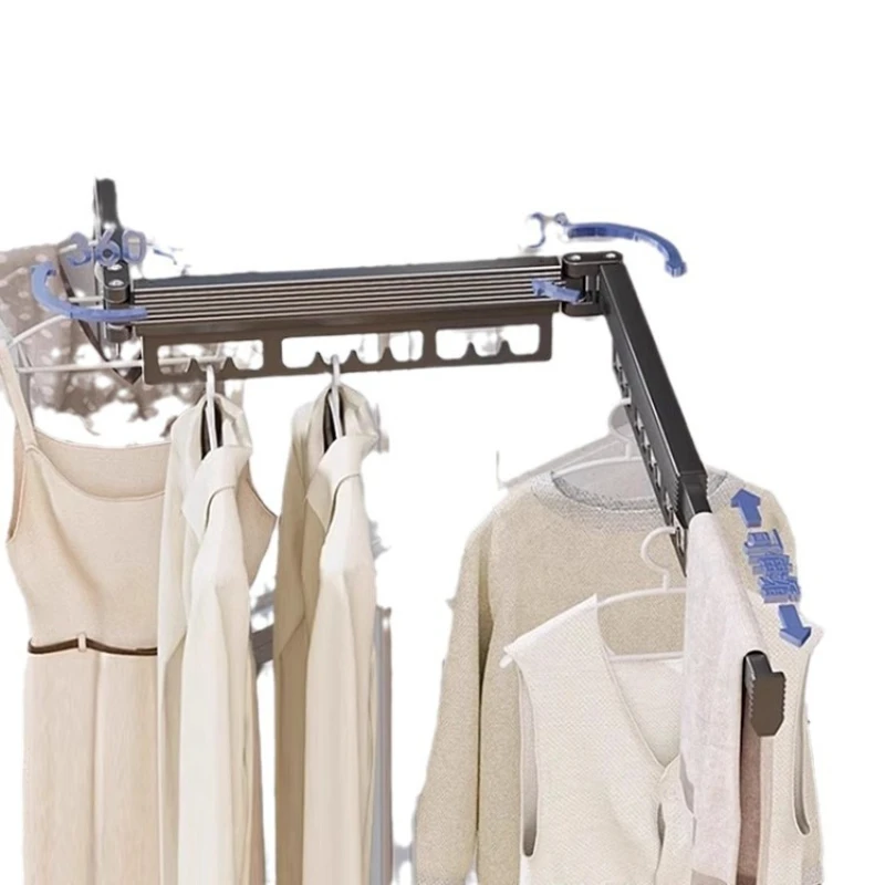 Foldable and retractable wall-mounted clothes drying rack, upgraded version of 3-fold indoor balcony clothes drying rack
Foldable and retractable wall-mounted clothes drying rack, upgraded version of 3-fold indoor balcony clothes drying rack