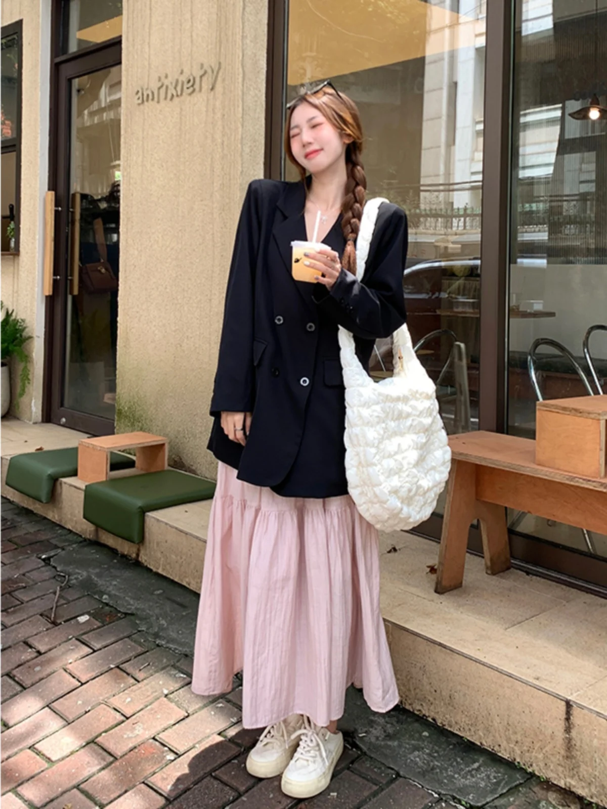 plus Size Fashionable Two-Piece Set Pink Midi Skirt And Suit Jacket Autumn Design Sensation Korean Style Loose Fit High Waist
plus Size Fashionable Two-Piece Set Pink Midi Skirt And Suit Jacket Autumn Design Sensation Korean Style Loose Fit High Waist
