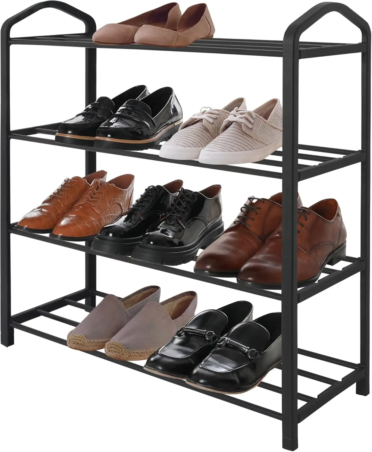 4-Tier Shoe Organizer with Reinforced Frame & Metal Tubes - Black Closet Storage Rack for Entryway or Garage - Easy Assembly, Sp
4-Tier Shoe Organizer with Reinforced Frame & Metal Tubes - Black Closet Storage Rack for Entryway or Garage - Easy Assembly, Sp