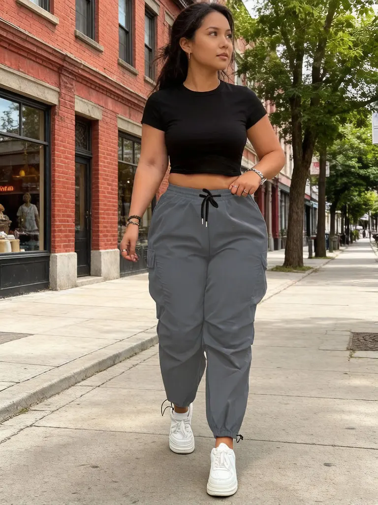Women's Cargo Pants High Waist Elastic Waistband Drawstring Side Pocket Jogger Baggy Loose Fit Casual Sport Trousers for Summer
Women's Cargo Pants High Waist Elastic Waistband Drawstring Side Pocket Jogger Baggy Loose Fit Casual Sport Trousers for Summer