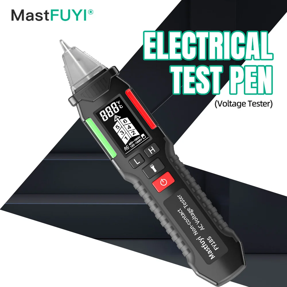 MASTFUYI FY18S Non-Contact Voltage Tester Pen - CAT III 1000V Safety, Adjustable Sensitivity, LCD Screen, Wire Breakpoint Finder
MASTFUYI FY18S Non-Contact Voltage Tester Pen - CAT III 1000V Safety, Adjustable Sensitivity, LCD Screen, Wire Breakpoint Finder