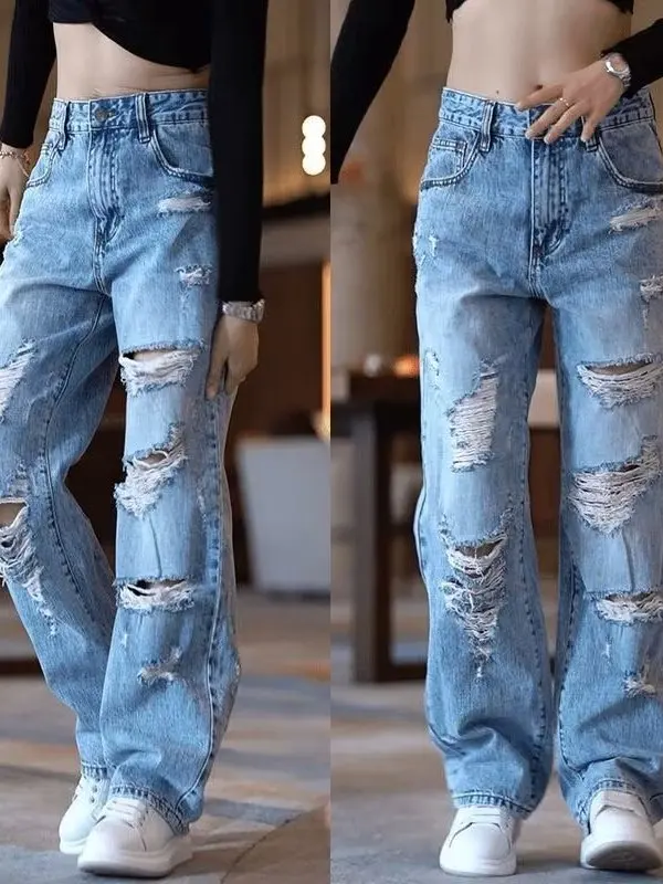 Men's Casual Loose Jeans High Street Sle Destructed Straight Leg Pants Summer Trendy All-Match Streetwear Loose Long Trousers
Men's Casual Loose Jeans High Street Sle Destructed Straight Leg Pants Summer Trendy All-Match Streetwear Loose Long Trousers