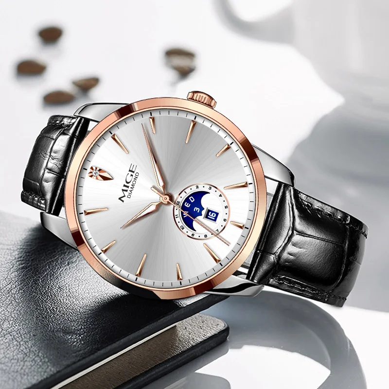 MIGE Original Men's Mechanical Wristwatch Moon Phase Luminous Waterproof Stainless Steel Gift Watch for Men reloj para hombre
MIGE Original Men's Mechanical Wristwatch Moon Phase Luminous Waterproof Stainless Steel Gift Watch for Men reloj para hombre