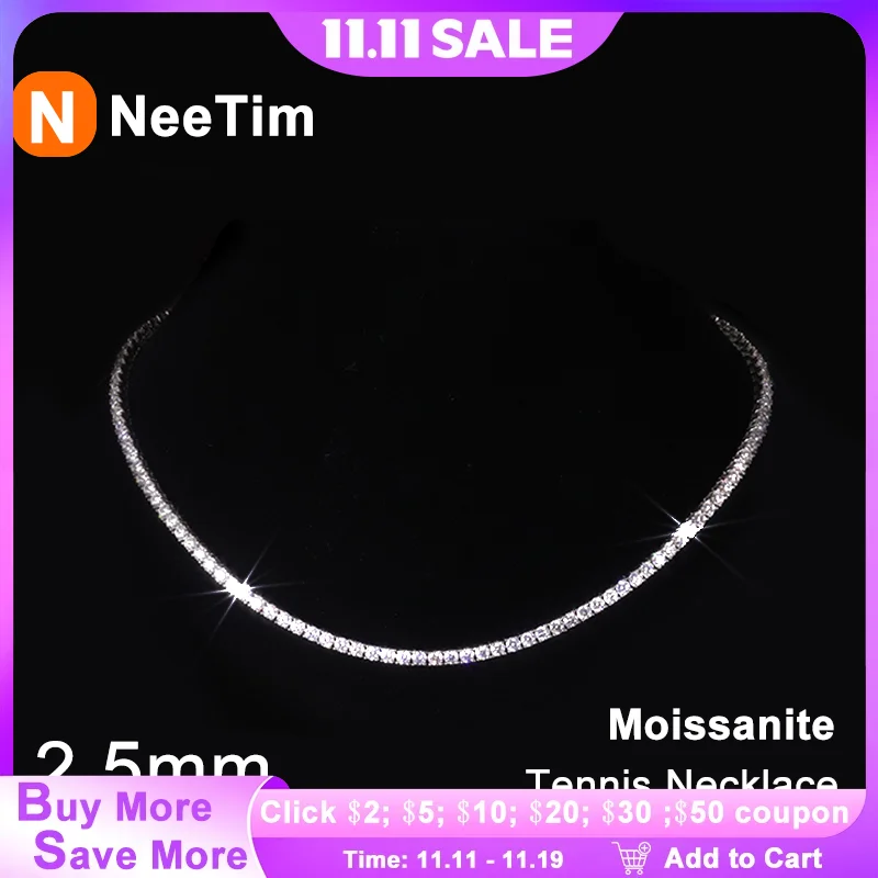 NeeTim 2,5 мм полное муассанитовое теннисное ожерелье из стерлингового серебра 925 пробы с позолоченными ожерельями, цепочка на шею, ювелирные украшения для женщин
NeeTim 2,5 мм полное муассанитовое теннисное ожерелье из стерлингового серебра 925 пробы с позолоченными ожерельями, цепочка на шею, ювелирные украшения для женщин