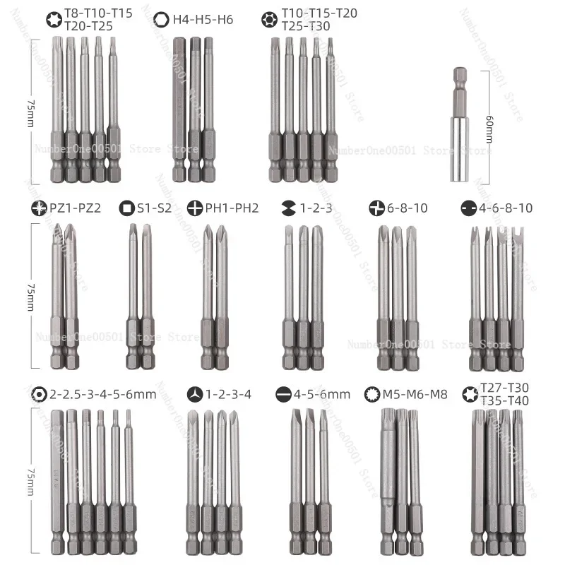 50pc 75mm Extra Long Screwdriver Bit Set CRV Steel Quick Release Holder Phillips Pozidriv Hex Torx Security Bits in Plastic Case
50pc 75mm Extra Long Screwdriver Bit Set CRV Steel Quick Release Holder Phillips Pozidriv Hex Torx Security Bits in Plastic Case
