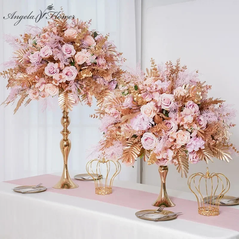 Luxuriöse goldene Blätter, rosa Rose, Hochzeitsdekoration, 60 cm, 3/4-Blumenball, Bankett-Event, Tischdekoration, Requisiten
Luxuriöse goldene Blätter, rosa Rose, Hochzeitsdekoration, 60 cm, 3/4-Blumenball, Bankett-Event, Tischdekoration, Requisiten