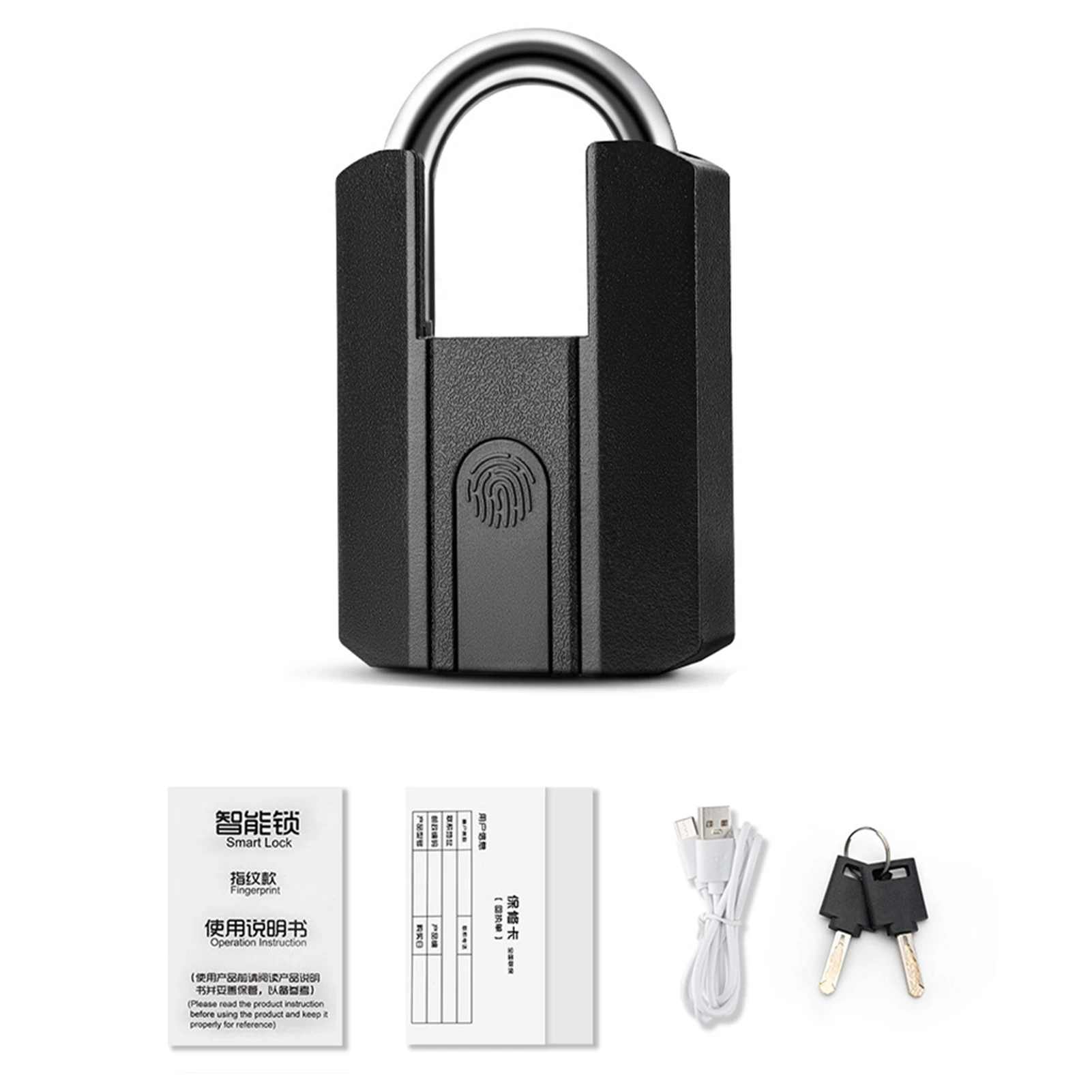 Smart Padlock Fingerprint Padlock IP67 Water Resistant APP Control Smart Pad Lock with 2 Keys for Warehouse Gym School Black
Smart Padlock Fingerprint Padlock IP67 Water Resistant APP Control Smart Pad Lock with 2 Keys for Warehouse Gym School Black