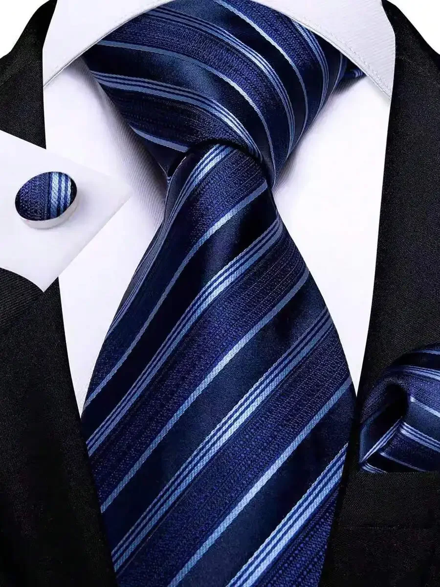 Mens Classic Striped Necktie Set With Cufflinks For Business Party
Mens Classic Striped Necktie Set With Cufflinks For Business Party