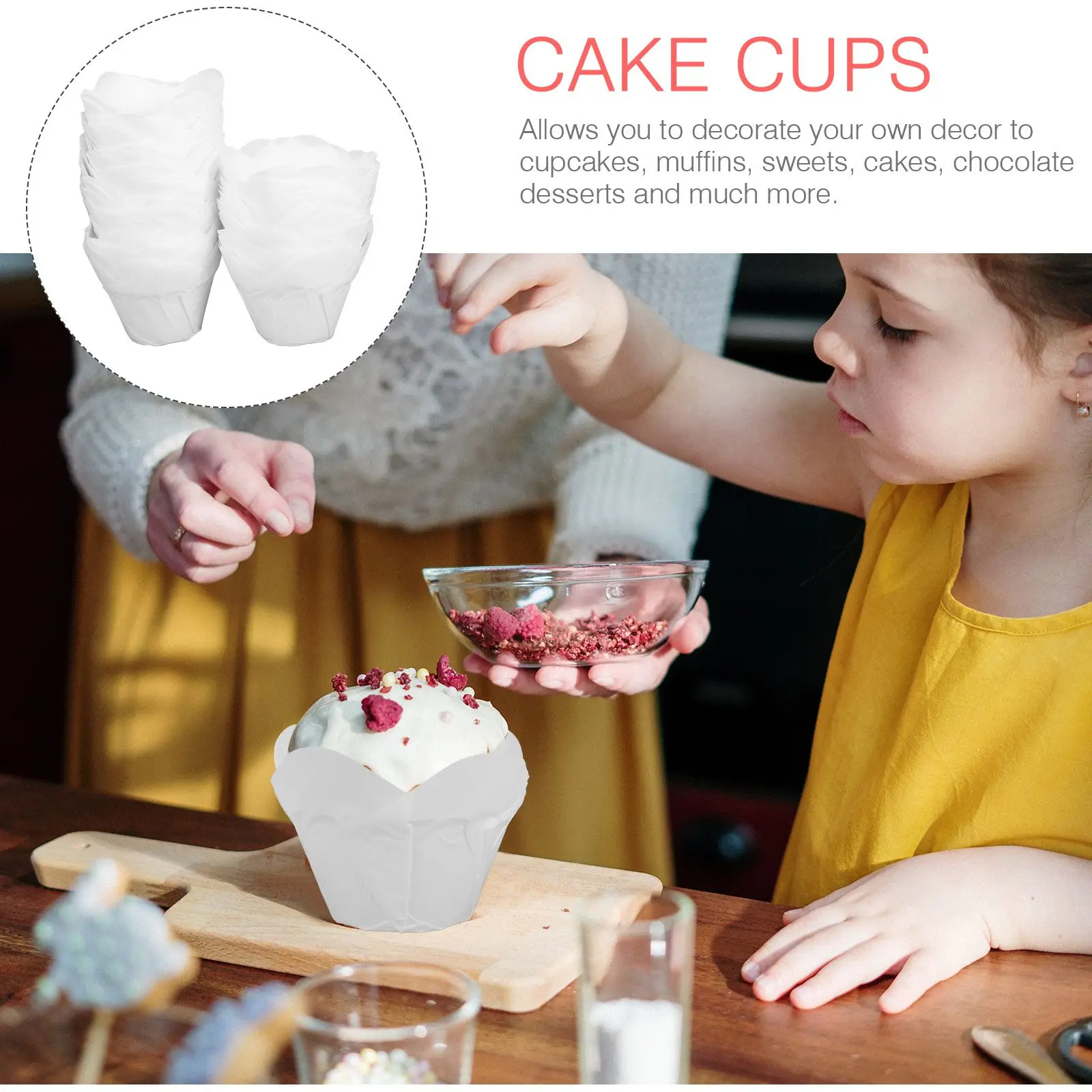 100 Pcs Cup Small Cake Anti-Oil Paper Dessert Cups Baking Liners Filler White Cupcake
100 Pcs Cup Small Cake Anti-Oil Paper Dessert Cups Baking Liners Filler White Cupcake