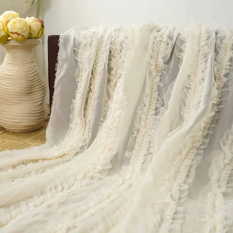 Three-dimensional Vertical Strip Pleated Lace Lace Chiffon Fabric Sewing Sweet Wind Puff Skirt Dress Top Embroidered Fabric
Three-dimensional Vertical Strip Pleated Lace Lace Chiffon Fabric Sewing Sweet Wind Puff Skirt Dress Top Embroidered Fabric