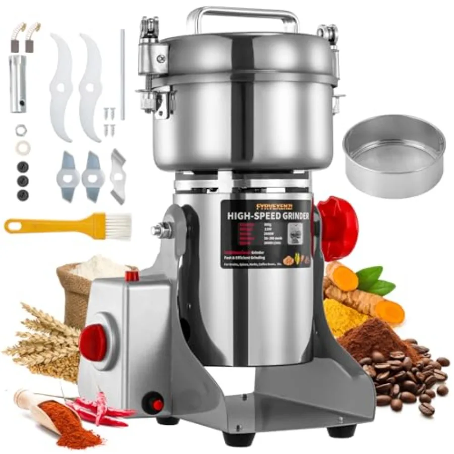 Electric Grain Grinder High-Speed 800g Stainless Steel Food Mill and Pulverizer for Nuts Rice Grains Herbs and Spices Flour Whe
Electric Grain Grinder High-Speed 800g Stainless Steel Food Mill and Pulverizer for Nuts Rice Grains Herbs and Spices Flour Whe