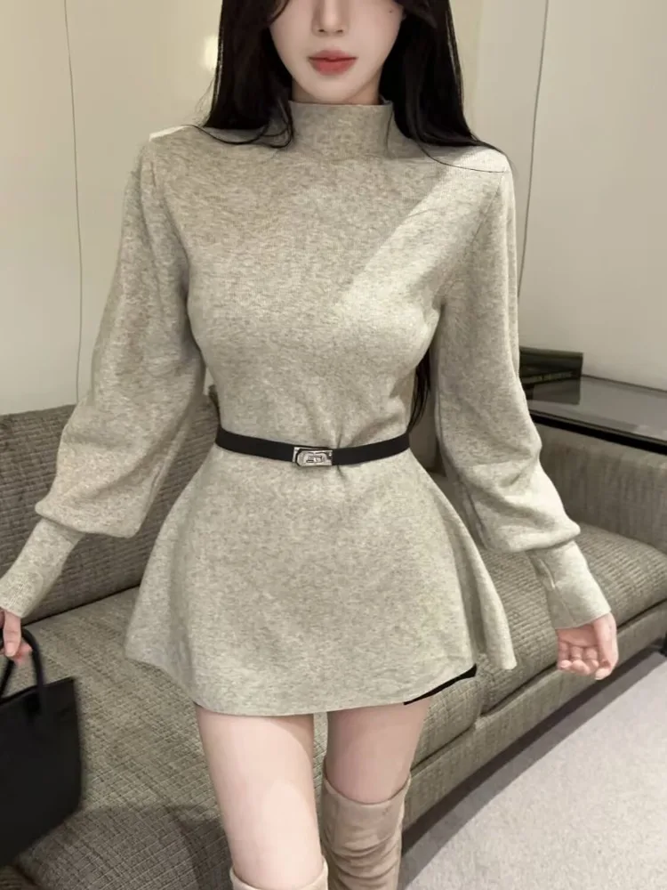 Slim Fit High Neck Lantern Sleeve Sweater Women's Fashion Autumn Winter Belted Waist Advanced Sense Top Commute Style Korean ...
Slim Fit High Neck Lantern Sleeve Sweater Women's Fashion Autumn Winter Belted Waist Advanced Sense Top Commute Style Korean ...