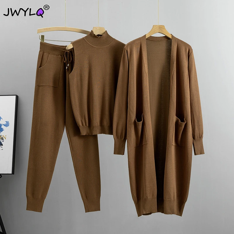 Autumn Winter Long Cardigan+half High Collar Vest+high-waisted Harem Pants Three-piece Set Fashion Streetwear Clothes For Women
Autumn Winter Long Cardigan+half High Collar Vest+high-waisted Harem Pants Three-piece Set Fashion Streetwear Clothes For Women