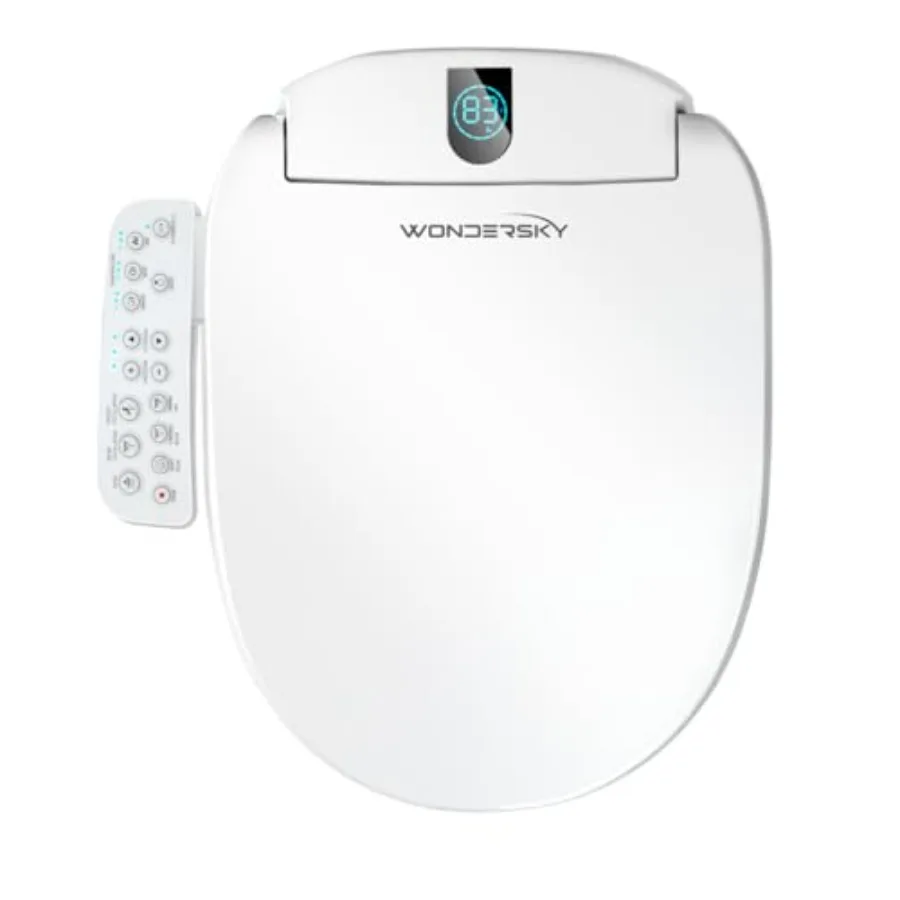 Smart Heated Round Bidet Toilet Seat with Warm Water and Dryer Soft Close Adjustable Temperature Stainless Steel Nozzle White
Smart Heated Round Bidet Toilet Seat with Warm Water and Dryer Soft Close Adjustable Temperature Stainless Steel Nozzle White