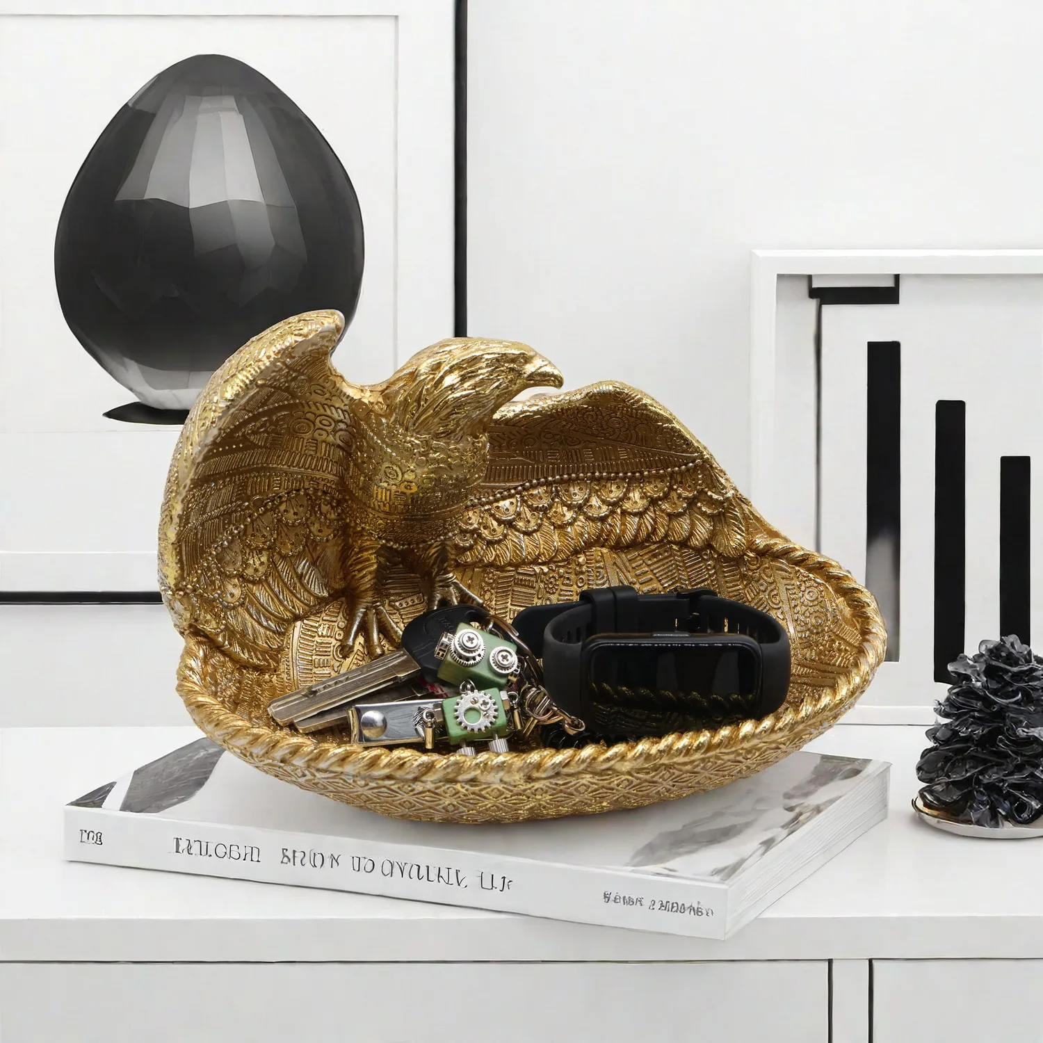 Modern luxury key storage, simple tray decoration in the entrance, storage rack for living room, home, TV, dining cabinet decora
Modern luxury key storage, simple tray decoration in the entrance, storage rack for living room, home, TV, dining cabinet decora