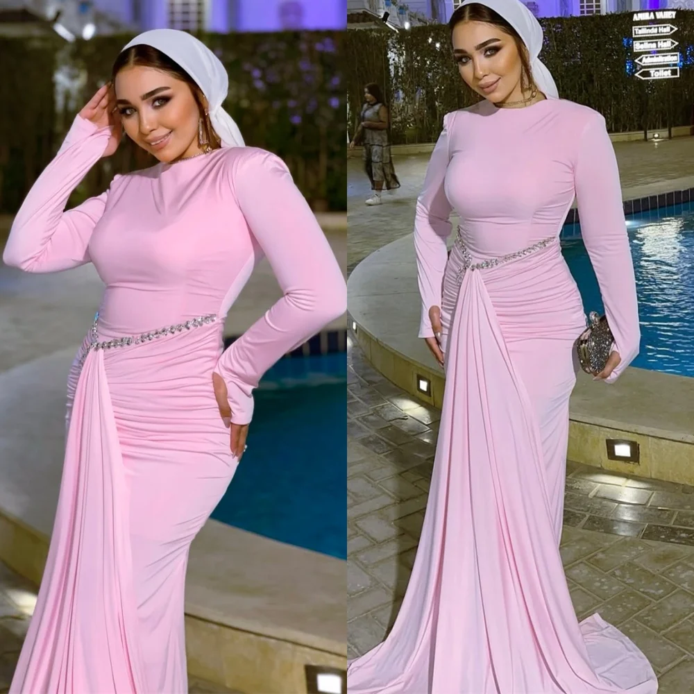 Customized Mermaid Fashion Pink Jersey Dresses 2025 Woman High Quality O-Neck Evening Dress Temperament Celebrity Gowns
Customized Mermaid Fashion Pink Jersey Dresses 2025 Woman High Quality O-Neck Evening Dress Temperament Celebrity Gowns