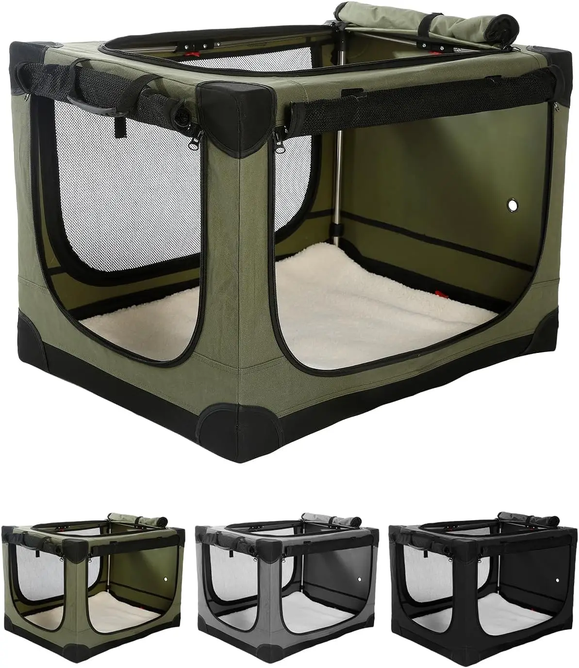 30 Inch Collapsible Dog Crate for Medium-Large Dogs, Portable 4-Door Foldable Kennel with Mesh Windows, Green
30 Inch Collapsible Dog Crate for Medium-Large Dogs, Portable 4-Door Foldable Kennel with Mesh Windows, Green