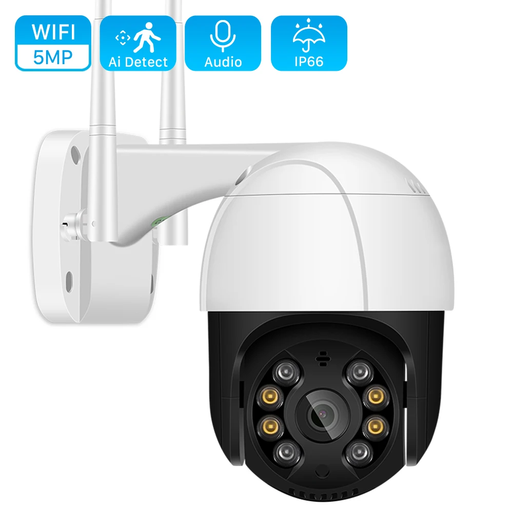 5MP PTZ IP Camera Wifi Outdoor AI Human Detection Audio 1080P 5X Digital Zoom Wireless Security CCTV Camera P2P RTSP Wifi Camera
5MP PTZ IP Camera Wifi Outdoor AI Human Detection Audio 1080P 5X Digital Zoom Wireless Security CCTV Camera P2P RTSP Wifi Camera