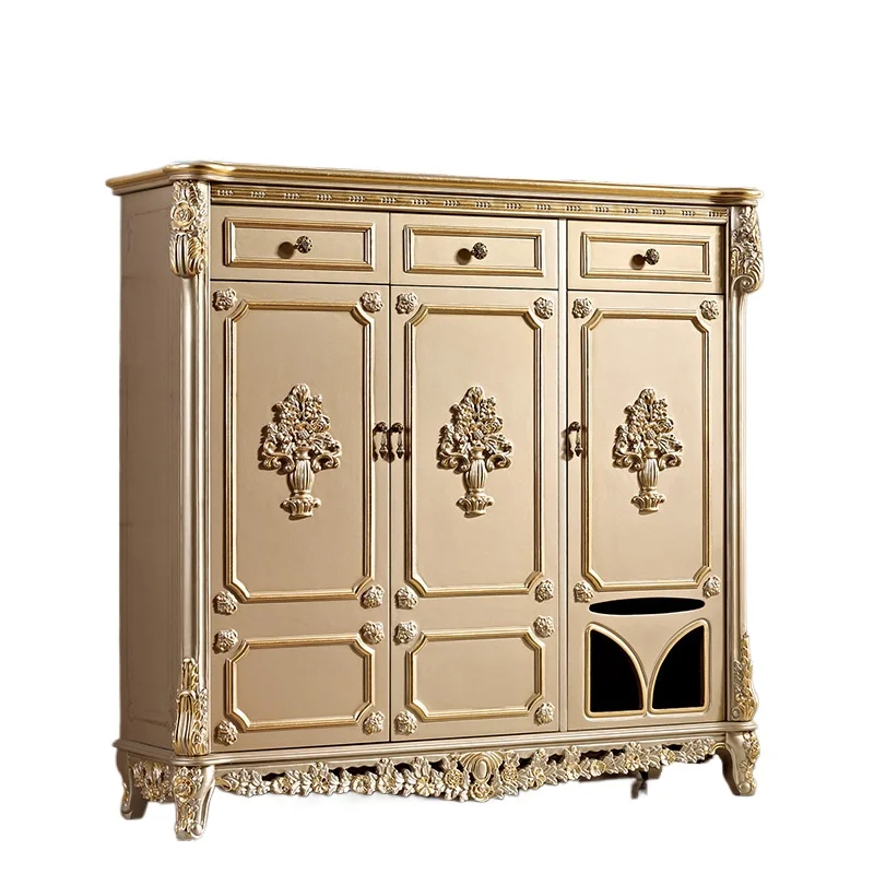 Shoe cabinet solid wood carving flower home door porch cabinet three door storage cabinet
Shoe cabinet solid wood carving flower home door porch cabinet three door storage cabinet