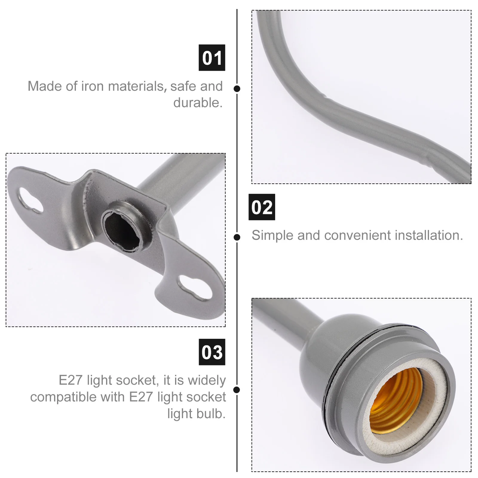 Waterproof Lamp Pole E27 Base Metal Home Lighting Stand Durable Outdoor Light Accessory Lamp Pole Light Supplies
Waterproof Lamp Pole E27 Base Metal Home Lighting Stand Durable Outdoor Light Accessory Lamp Pole Light Supplies