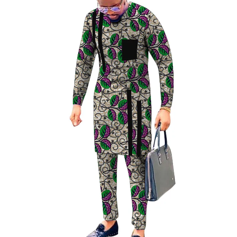 Black Strip Tops Breast Pocket Design Patchwork Shirts+Trousers African Print Men's Outfits Male Groom Suits Ankara Pant Sets
Black Strip Tops Breast Pocket Design Patchwork Shirts+Trousers African Print Men's Outfits Male Groom Suits Ankara Pant Sets