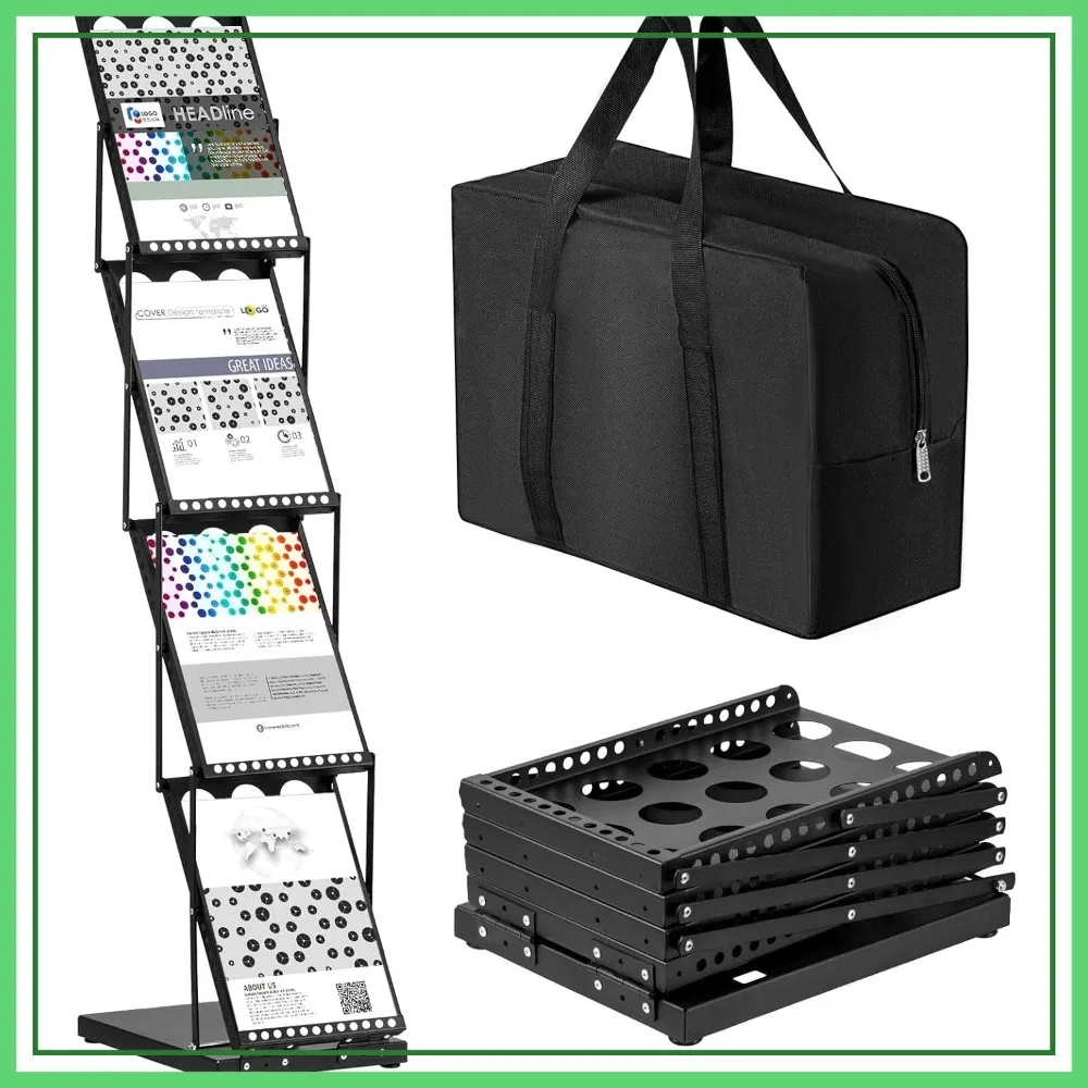 Foldable Magazine Rack 4 Pockets with Carrying Bag Portable Brochure Stand for Exhibition Trade Show
Foldable Magazine Rack 4 Pockets with Carrying Bag Portable Brochure Stand for Exhibition Trade Show