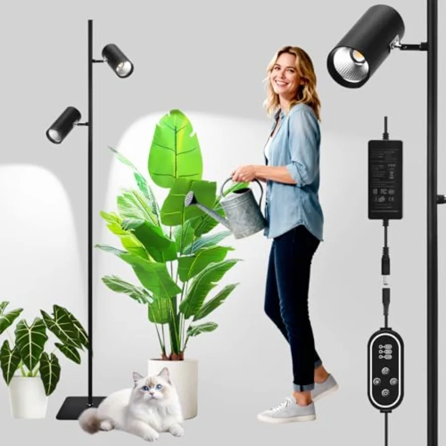 60W Full Spectrum Grow Light, Dimmable COB LED Dual-Head Floor Plant Lamp with High PPFDCRI, 6/8/12H Timer, Adjustable Height 3
60W Full Spectrum Grow Light, Dimmable COB LED Dual-Head Floor Plant Lamp with High PPFDCRI, 6/8/12H Timer, Adjustable Height 3