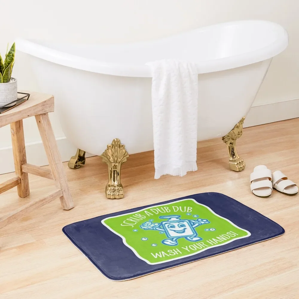 Scrub a dub dub - wash your hands kiddos! Fellow humans, wash away those germs - thank you! Hand washing reminder in gr Bath Mat
Scrub a dub dub - wash your hands kiddos! Fellow humans, wash away those germs - thank you! Hand washing reminder in gr Bath Mat