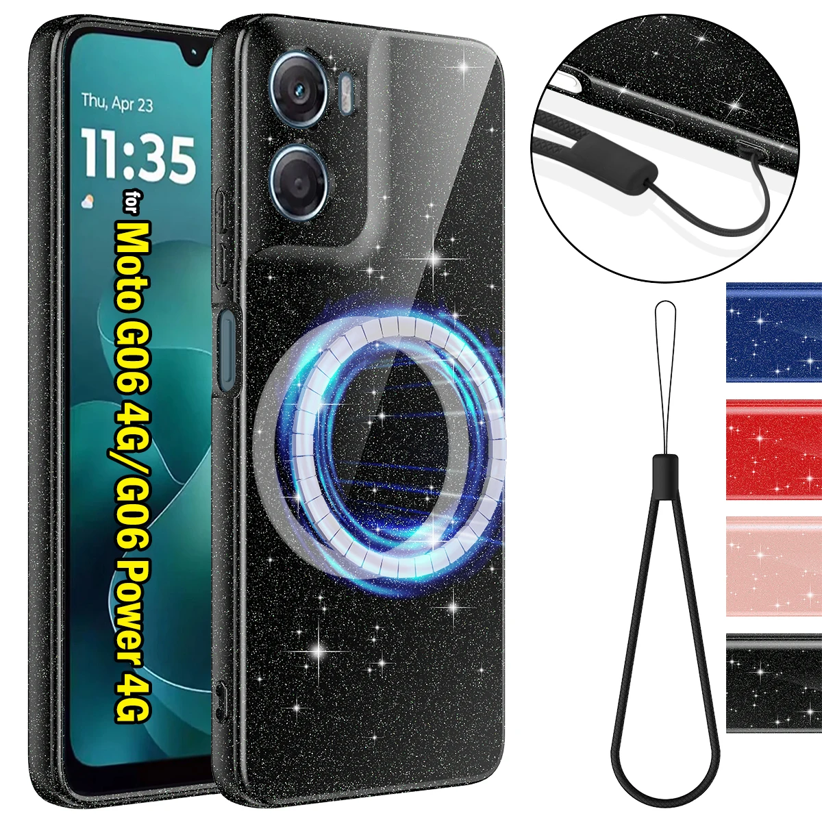 Блестящий чехол-накладка для Motorola Moto G06 Power 4G, магнитный чехол для беспроводной зарядки с ремешком для Motorola Moto G06
Блестящий чехол-накладка для Motorola Moto G06 Power 4G, магнитный чехол для беспроводной зарядки с ремешком для Motorola Moto G06