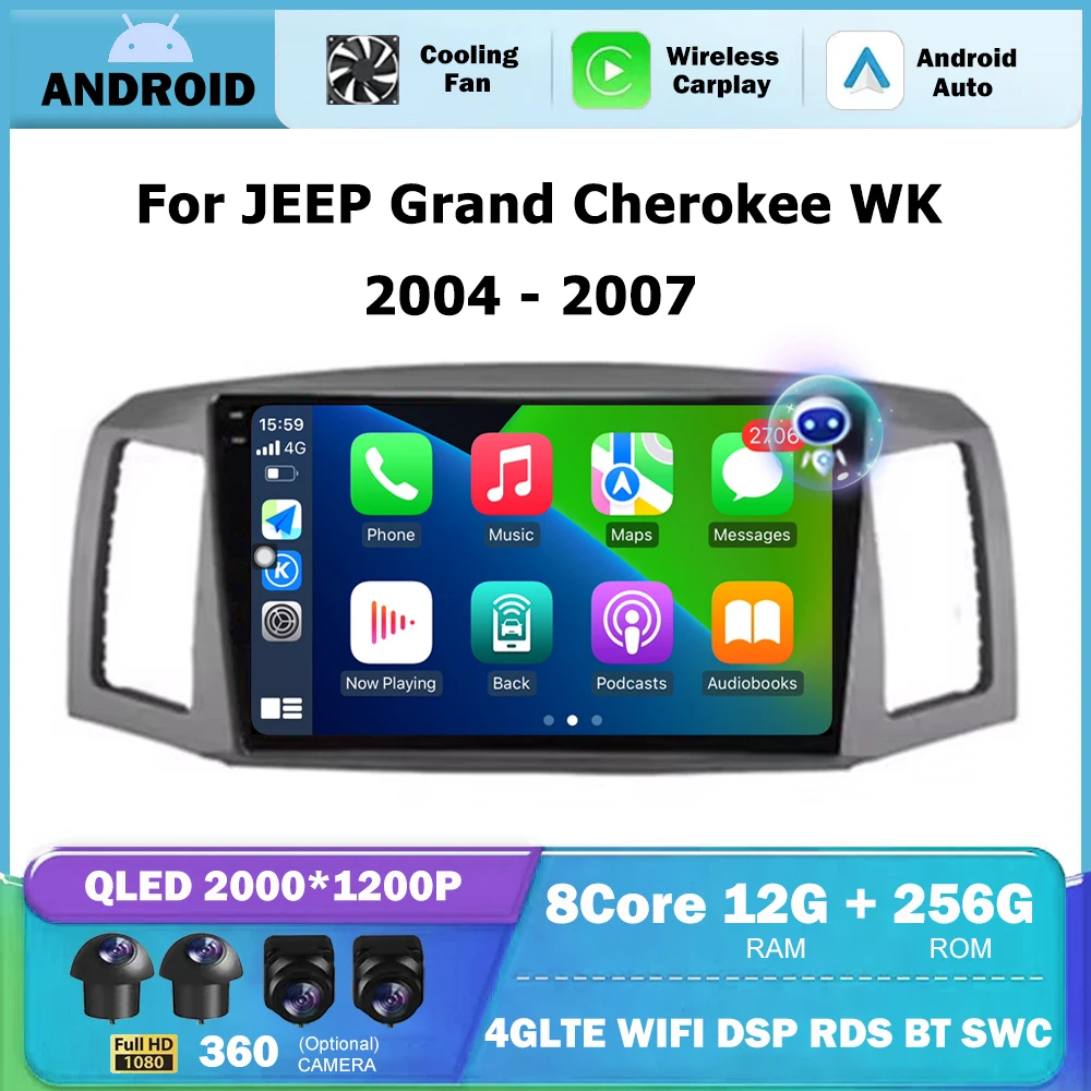 Wireless Carplay For JEEP Grand Cherokee WK 2004 - 2007 4G WIFI Android Auto Multimedia Car Radio Navigation Player Video DSP
Wireless Carplay For JEEP Grand Cherokee WK 2004 - 2007 4G WIFI Android Auto Multimedia Car Radio Navigation Player Video DSP